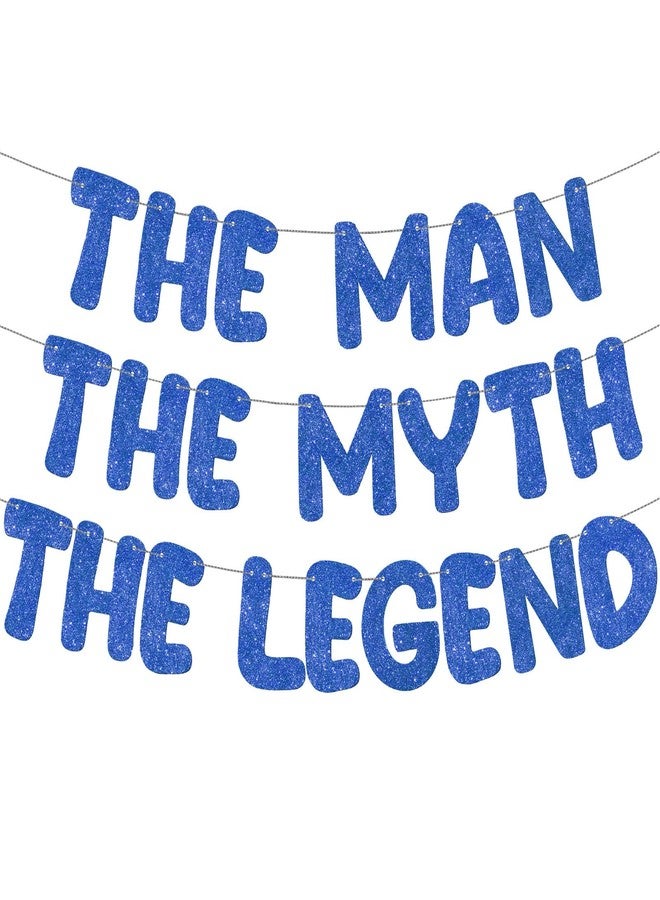 FuWeave لافتة لامعة جاهزة للتعليق من FuWeave، تحمل عبارة "الرجل الأسطورة"، مناسبة لأعياد ميلاد الرجال، بطول 9.8 قدم، مثالية لتزيين حفلات أعياد الميلاد، وحفلات توديع العزوبية، وحفلات التقاعد، كهدية للرجال (أزرق داكن). - Image 1