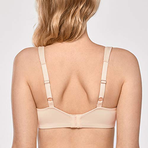 DELIMIRA Women's Minimizer Bra Plus Size Underwire Smooth Full Coverage Seamless Bras Beige 40C - Image 2
