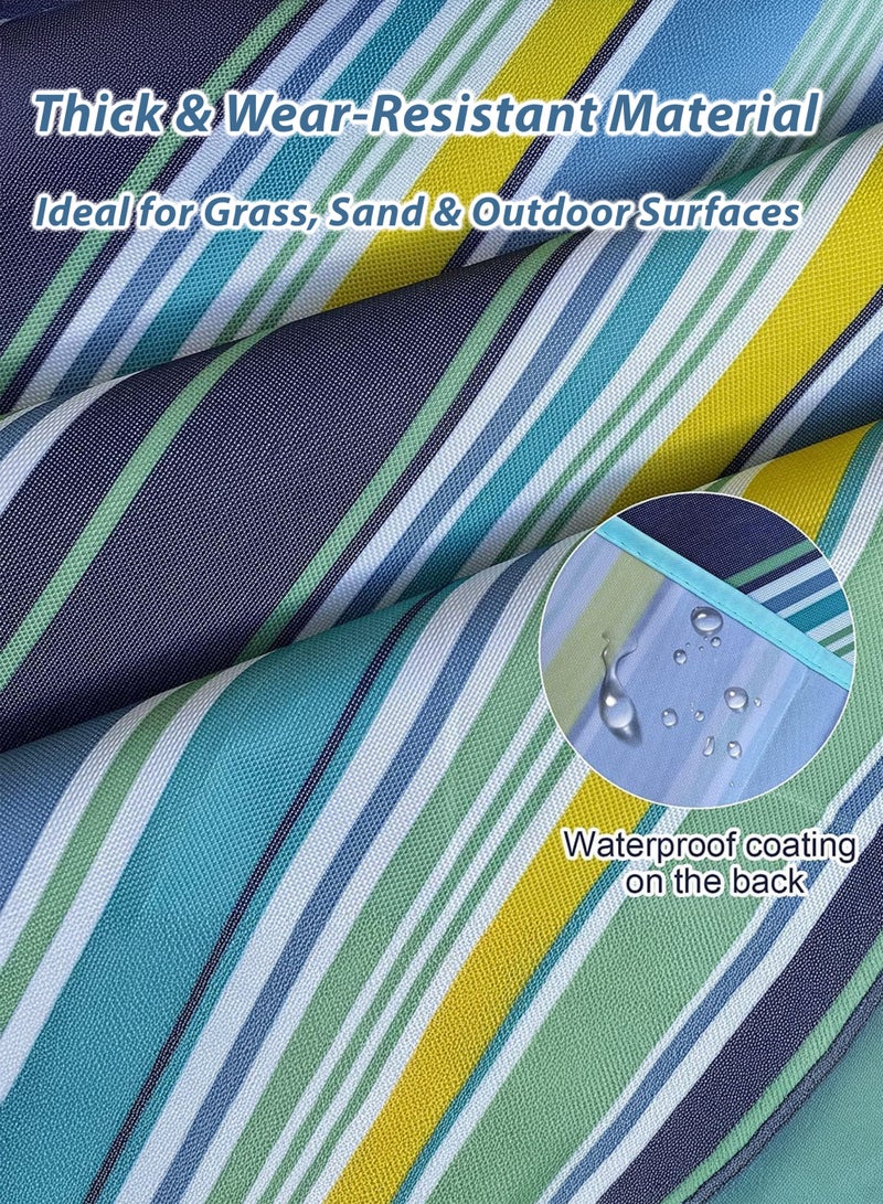 توشيونيكس بطانية نزهة قابلة للطي، مقاومة للماء، مناسبة للشاطئ، محمولة، مثالية للتخييم في الهواء الطلق، للعائلة، في الحدائق والمتنزهات، مقاس 200×150 سم - Image 5