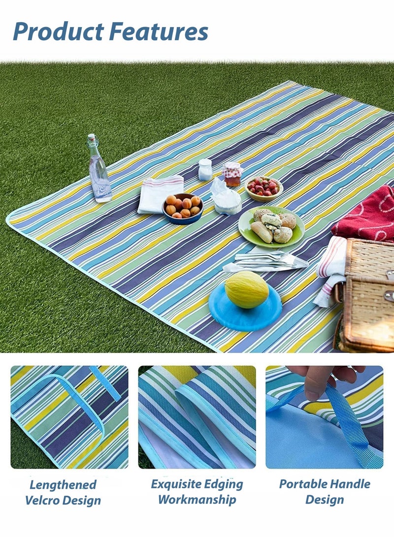 توشيونيكس بطانية نزهة قابلة للطي، مقاومة للماء، مناسبة للشاطئ، محمولة، مثالية للتخييم في الهواء الطلق، للعائلة، في الحدائق والمتنزهات، مقاس 200×150 سم - Image 2