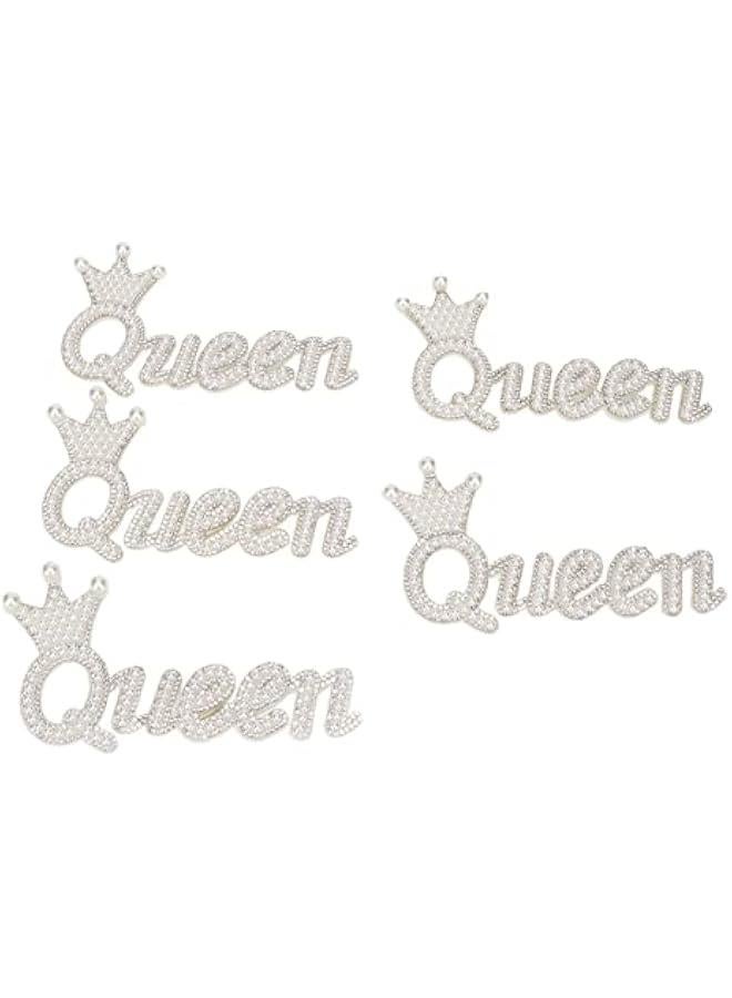 Generic 5Pcs Embroidered Patches Shiny Crown Queen Shape DIY Sewing Patches for Clothes Decoration Embroidered Patches Bright Vivid Colors Sew On Iron On Patch Applique for Clothes - Image 1