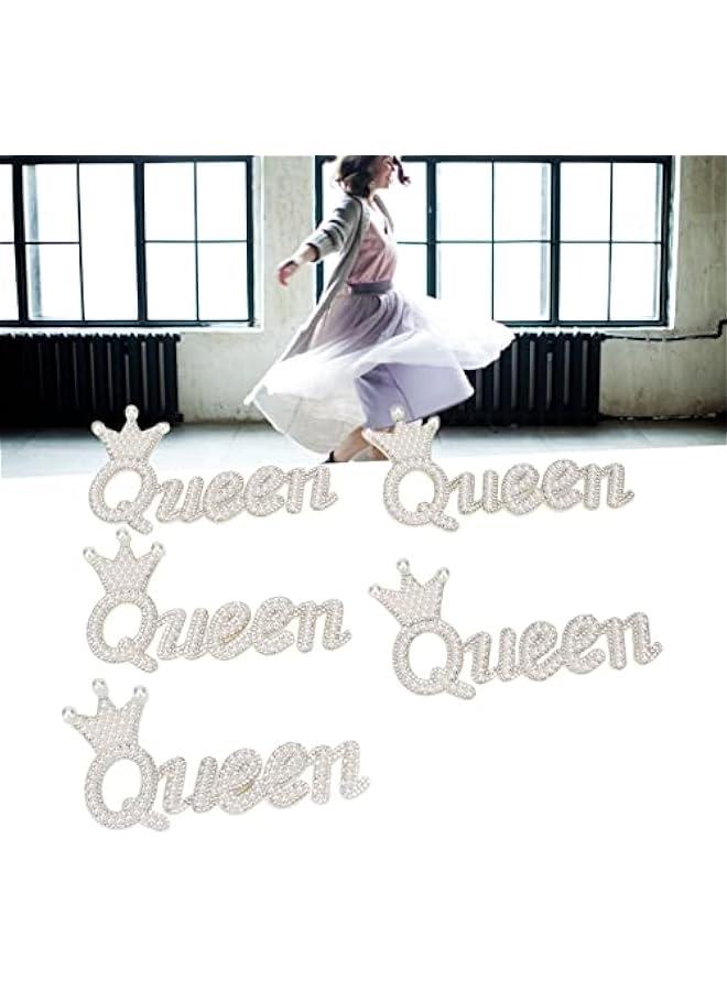 Generic 5Pcs Embroidered Patches Shiny Crown Queen Shape DIY Sewing Patches for Clothes Decoration Embroidered Patches Bright Vivid Colors Sew On Iron On Patch Applique for Clothes - Image 3