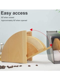 XiuWoo Coffee Filter Paper Holder with Dustproof Cover Coffee Filter Box for Coffee Shop, Home, Storage Capacity of 100 pcs Paper Filters  - Image 4