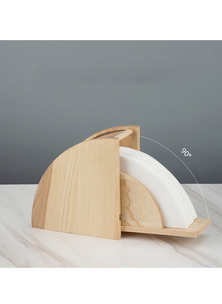 XiuWoo - Coffee Filter Paper Holder with Dustproof Cover Coffee Filter Box for Coffee Shop, Home, Storage Capacity of 100 pcs Paper Filters - Image 1