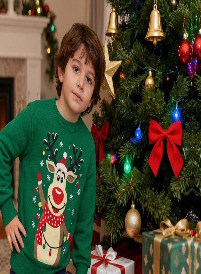 RETSUGO Toddler Christmas Sweaters Reindeer Christmas Sweatshirt Kids Xmas Outfit Holiday Graphic Fleece Pullover 5T/8158 - Image 5