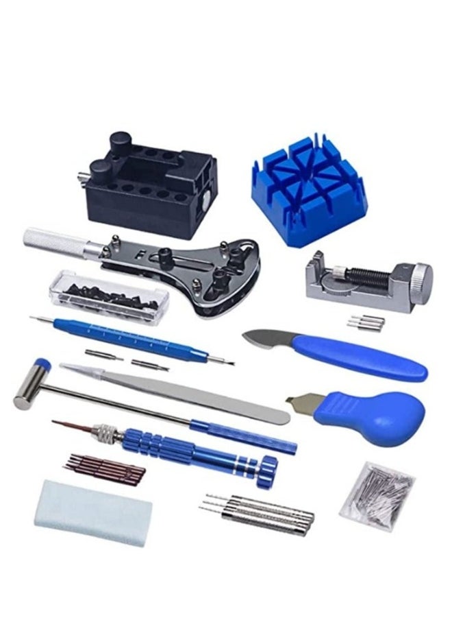 Generic - Watch Repair Kit Watchmaker Tool Watch Tool Kit Band Link Back Case Holder Openers Spring Bar Pin Tool Set Watch Battery Replacement Tool Kit 185 Pcs - Image 1