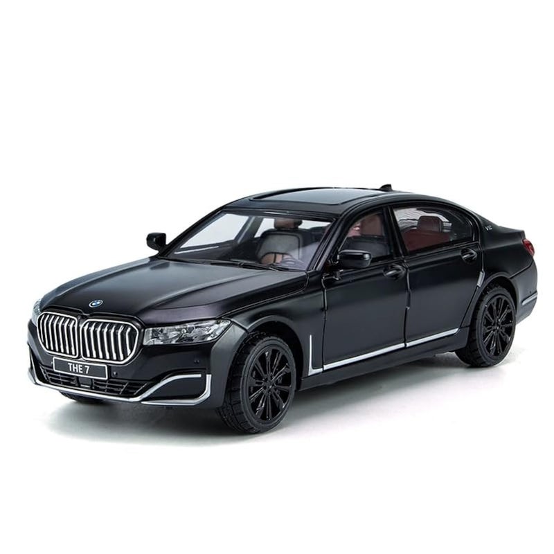 BDTCTK 124 Compatible for 760 Model Car Zinc Alloy Pull Back Toy car with Sound and Light for Kids Boy Girl GiftBlack