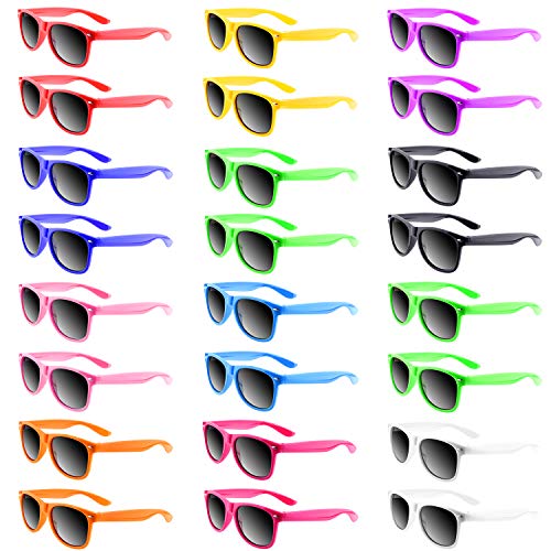TUPARKA 96 Pieces Party Sunglasses Bulk for Goody Bag Fillers Beach Birthday Party Pool Party Supplies 12 Neon Colors - Image 1