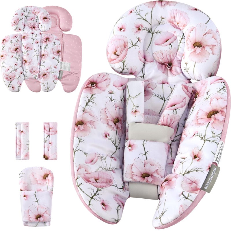 mamatepe Infant Insert Compatible with 4moms Mamaroo & Graco Swing and Infant Car Seat, Stroller, Other Baby Swing, Rocker, Bouncer, Bassinet Newborn Insert Head & Body Support Cushion, Reversible Design - Image 1