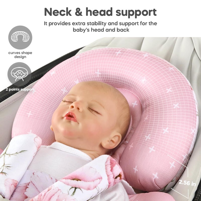 mamatepe Infant Insert Compatible with 4moms Mamaroo & Graco Swing and Infant Car Seat, Stroller, Other Baby Swing, Rocker, Bouncer, Bassinet Newborn Insert Head & Body Support Cushion, Reversible Design - Image 4