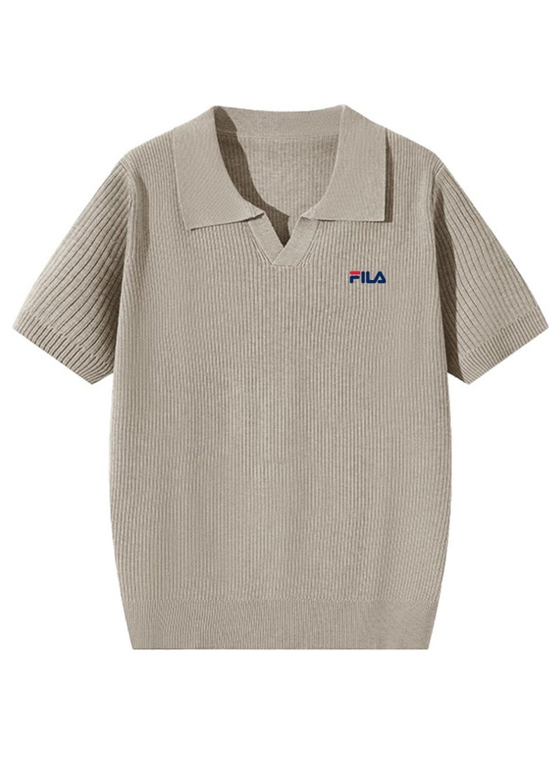 فيلا FILA Men's and women's vertical pit V-lapel Polo shirt - Image 3