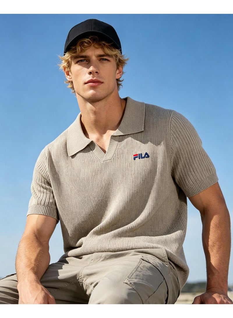 فيلا FILA Men's and women's vertical pit V-lapel Polo shirt - Image 1