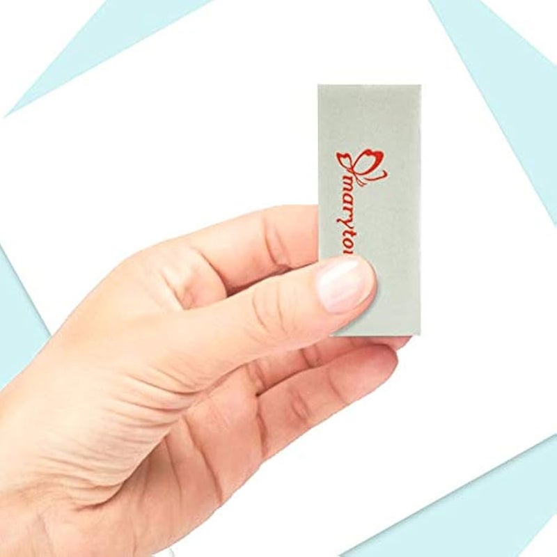 Maryton Mini Nail Buffer Blocks, Disposable Nail Shine Buffers Kit - Green Side for Buffing, White Side for Shinning, 36 Count - Image 3