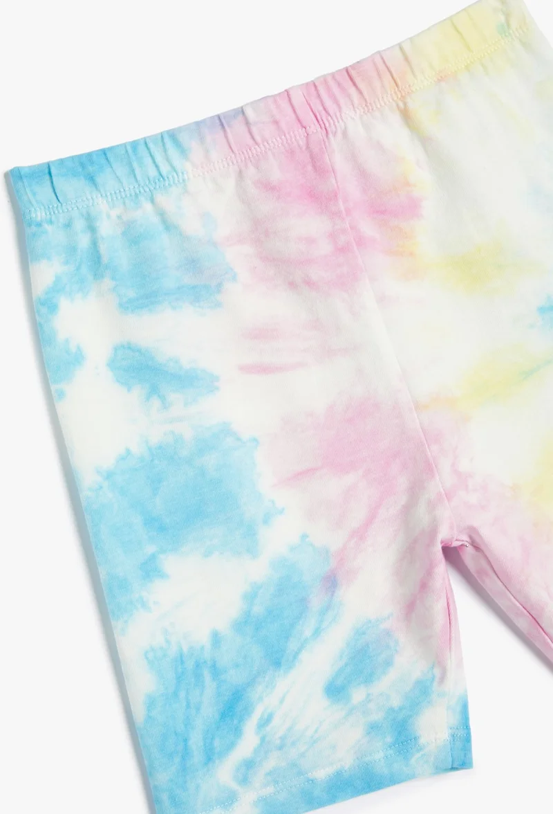 KOTON Short Tights Batik Patterned Elastic Waist