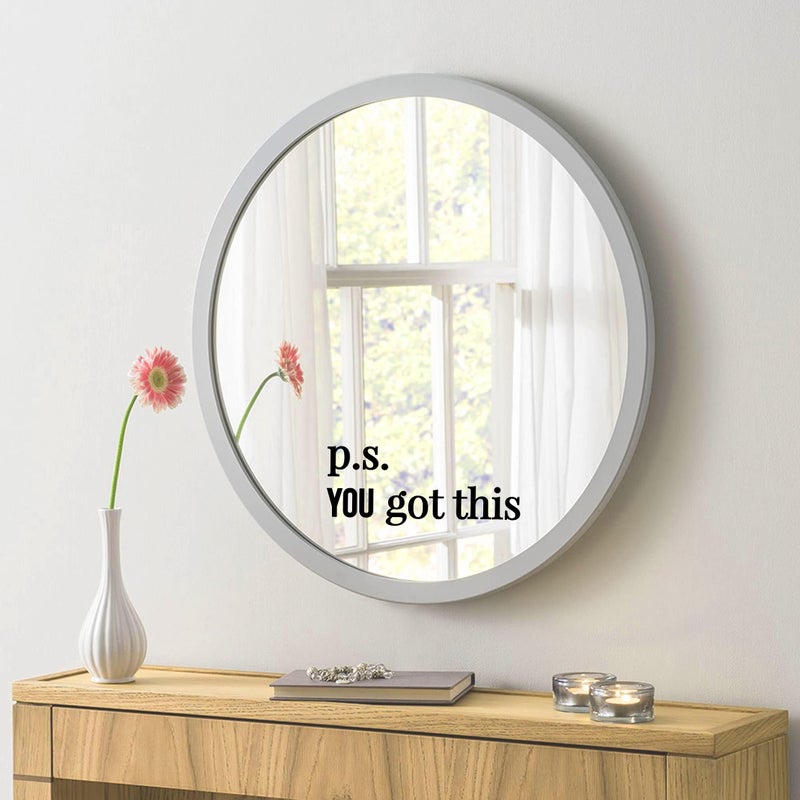 MAZ DISTRIBUTIONS - P.s You Got This Mirror Sticker - Vinyl Mirror Decals - Waterproof Mirror Inspirational Stickers - Indoor and Outdoor use Mirror Quote - Motivational Mirror Wall Stickers- MAZ 433 - Image 2