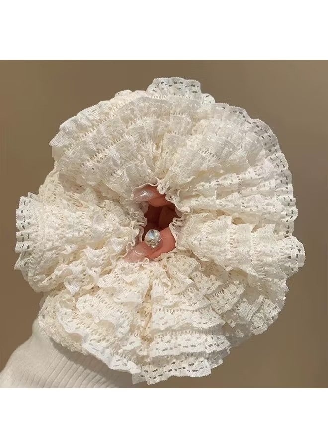 Silk Hair Ties Band Set Elastic Hair Bands Soft Lace Cute Scrunchy Hair Scrunchies, Soft & Comfortable Satin Scrunchy, Elastics Ponytail Holders for Women Girls Hair Accessories - Image 5