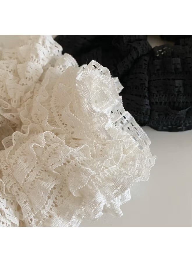 Silk Hair Ties Band Set Elastic Hair Bands Soft Lace Cute Scrunchy Hair Scrunchies, Soft & Comfortable Satin Scrunchy, Elastics Ponytail Holders for Women Girls Hair Accessories - Image 3