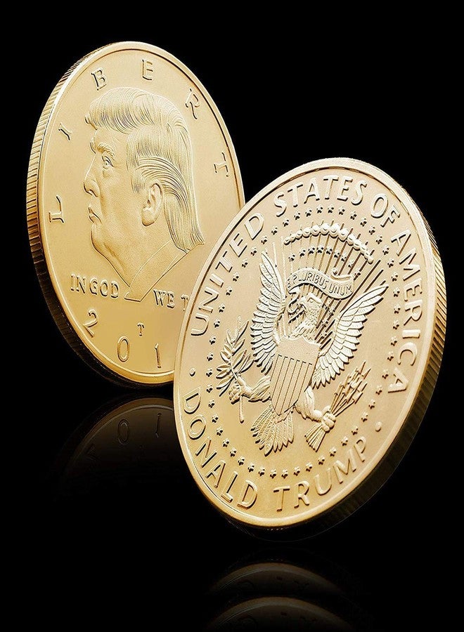 HARPIMER Donald Trump Commemorative Coin 2020, 45th President Collectible Gift, Gold Plated Copper, In God We Trust, Dollar, Proof, Single - Image 4