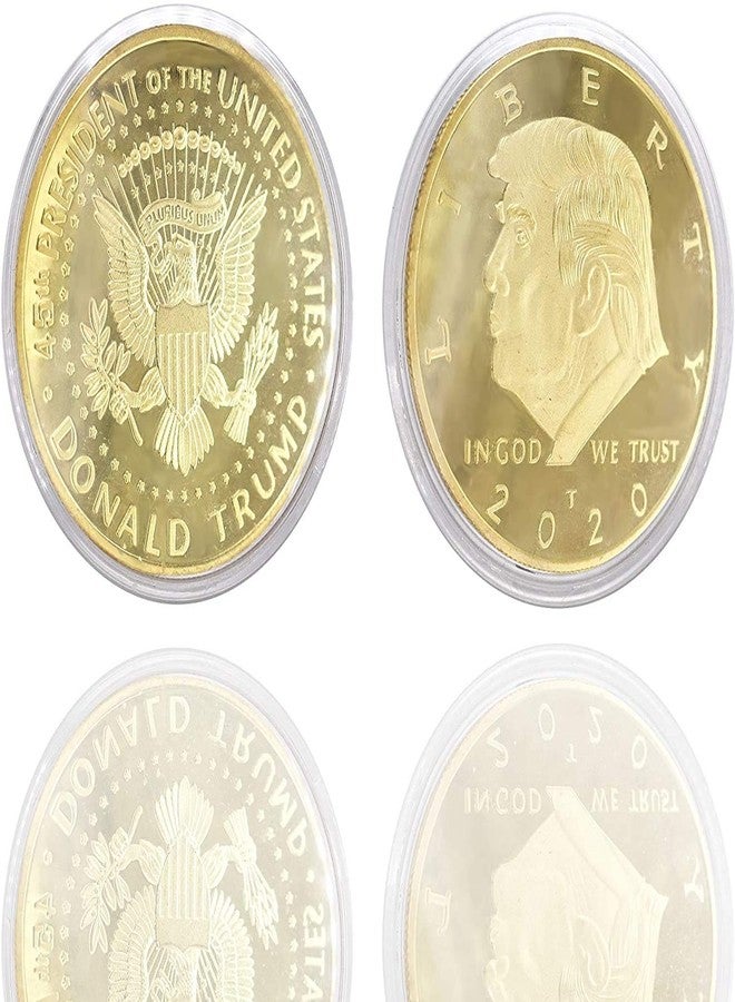 HARPIMER Donald Trump Commemorative Coin 2020, 45th President Collectible Gift, Gold Plated Copper, In God We Trust, Dollar, Proof, Single - Image 3