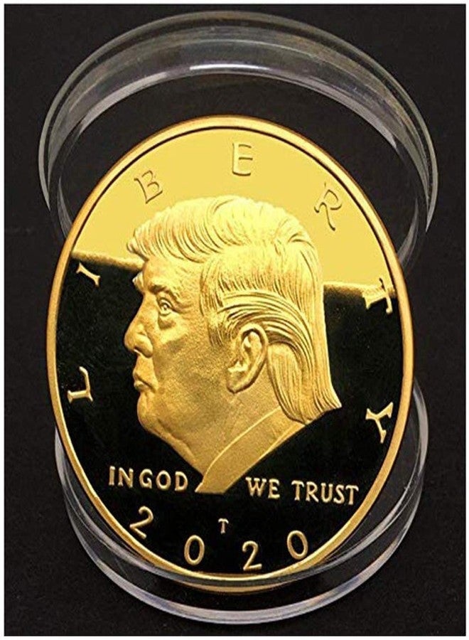 HARPIMER Donald Trump Commemorative Coin 2020, 45th President Collectible Gift, Gold Plated Copper, In God We Trust, Dollar, Proof, Single - Image 2