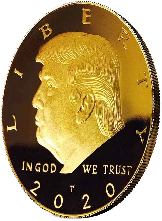 HARPIMER Donald Trump Commemorative Coin 2020, 45th President Collectible Gift, Gold Plated Copper, In God We Trust, Dollar, Proof, Single - Image 1