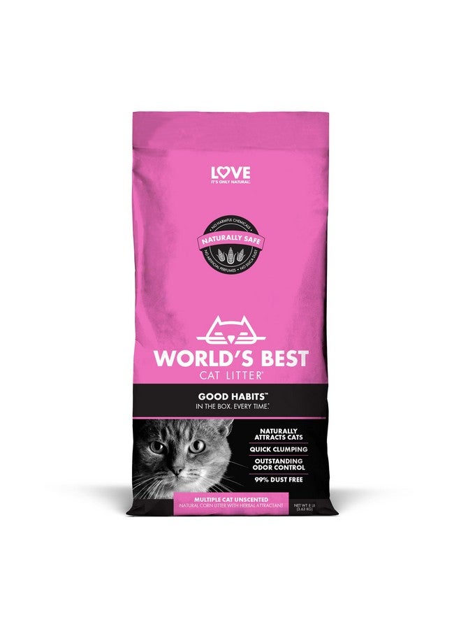 WORLD'S BEST CAT LITTER Good Habits Cat Attract Litter | Natural PlantBased Attractant | Multicat Flushable Corn Litter | Unscented Odor Control | Low Tracking & Lightweight | Made In Usa 8Lb Bag - Image 1