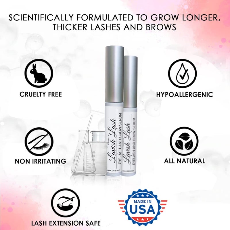 Pronexa Hairgenics Lavish Lash â€“ Eyelash Growth Enhancer & Brow Serum with Biotin & Natural Growth Peptides for Long, Thick Lashes and Eyebrows! Dermatologist Certified, Cruelty Free & Hypoallergenic. - Image 2