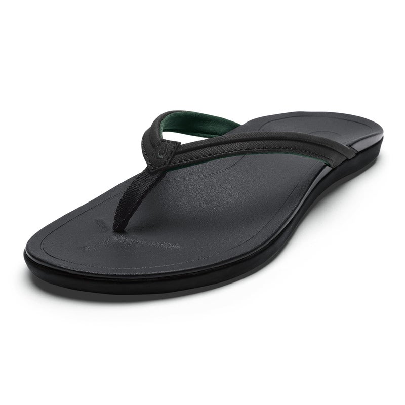OLUKAI Ho'opio Malua Women's Water Friendly Sandals, Flip Flops for Beach & Everyday, Arch Support & Comfort Fit, Lava Rock/Lava Rock, 8 - Image 1