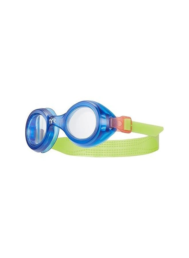 TYR Aqua Blaze Swimming Goggles for Kids, Color - Blue/Fluorescent - Image 2