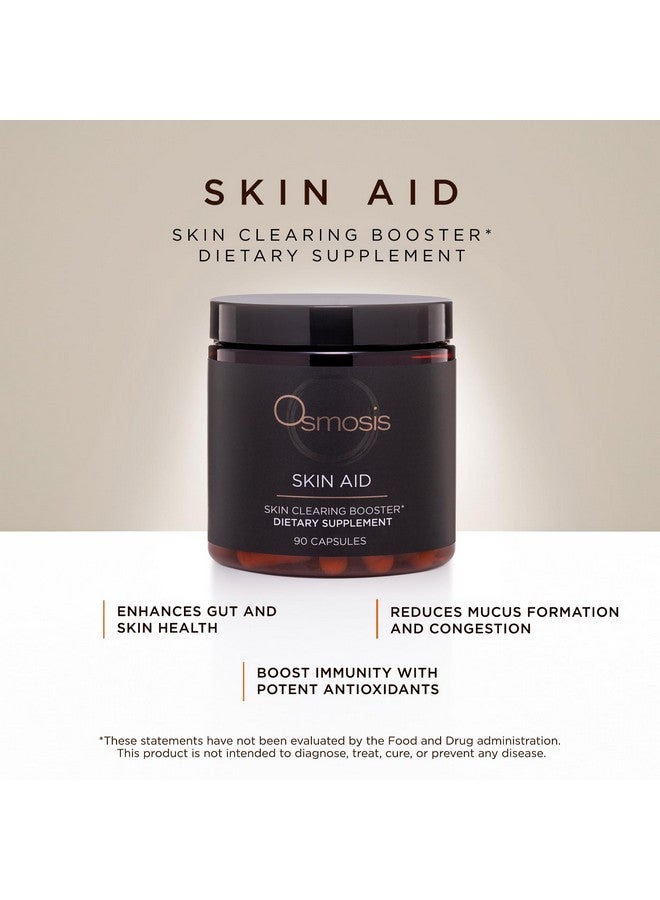 OSMOSIS Skin Aid Daily Supplement, Microbiome and Immunity Support, Vitamin A, for Acne and Blemish Prone Skin, 90 Count - Image 2