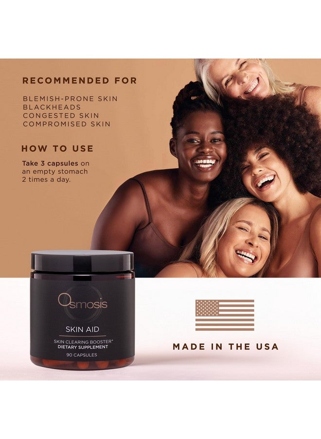 OSMOSIS Skin Aid Daily Supplement, Microbiome and Immunity Support, Vitamin A, for Acne and Blemish Prone Skin, 90 Count - Image 5