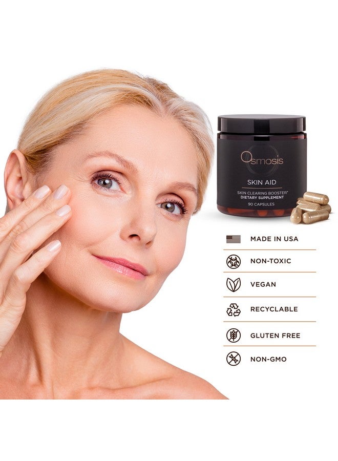 OSMOSIS Skin Aid Daily Supplement, Microbiome and Immunity Support, Vitamin A, for Acne and Blemish Prone Skin, 90 Count - Image 4