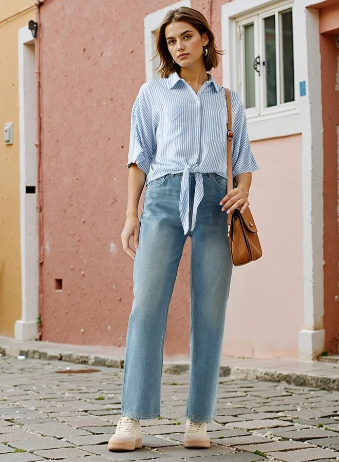 لي كوبر قميص لي كوبر مخطط بجيوب