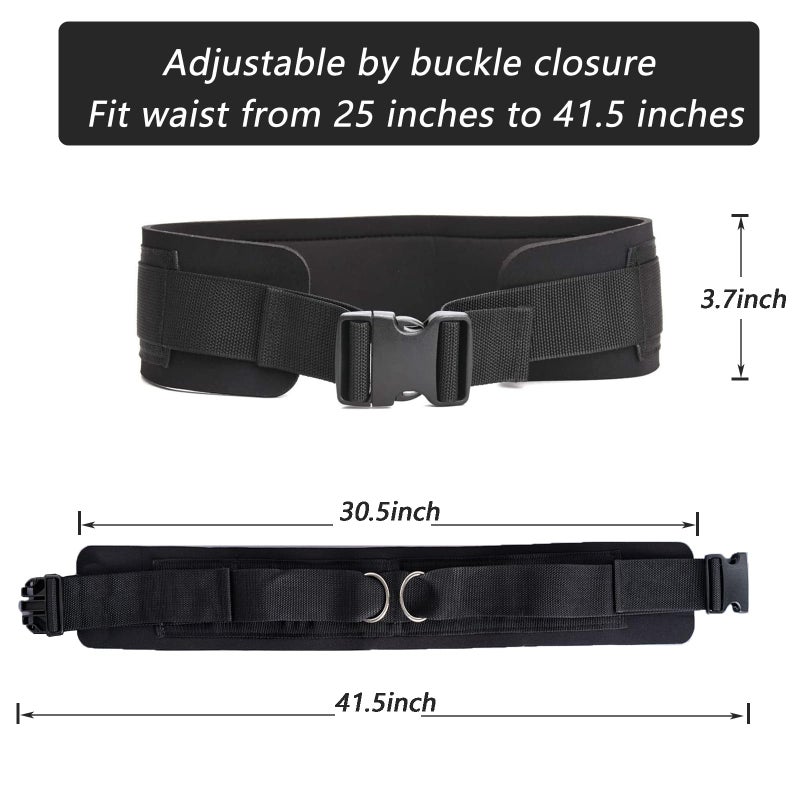 LOOEEL Adjustable Waist Belt Soft Neoprene Padded Belt with 2 Movable Rings for Cable Machines Fitness Exercise Speed Agility Resistance Training - Image 2