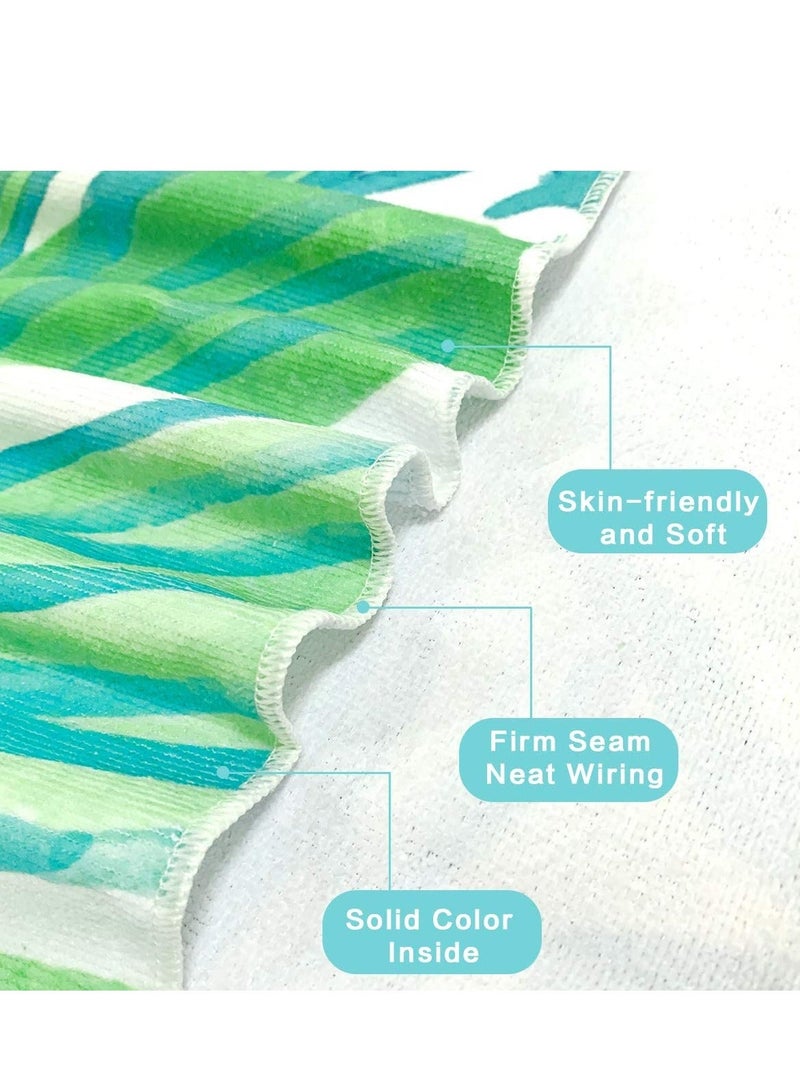 Microfiber Sand Free Beach Towel | Quick Fast Dry Super Absorbent Oversized Lightweight Big Large Towels Blanket Green Leaf Cool Swim Beach Towels for Travel Pool Swimming Bath Camping Adult Women Men - Image 5