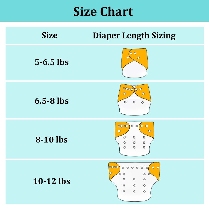 babygoal Newborn Cloth Diapers Pack of 13 for 5-12lbs Preemie Girl, Cloth Diaper Covers 6 Pack with 6pcs Inserts and Wet Bag, Reusable Washable & Waterproof - Image 5