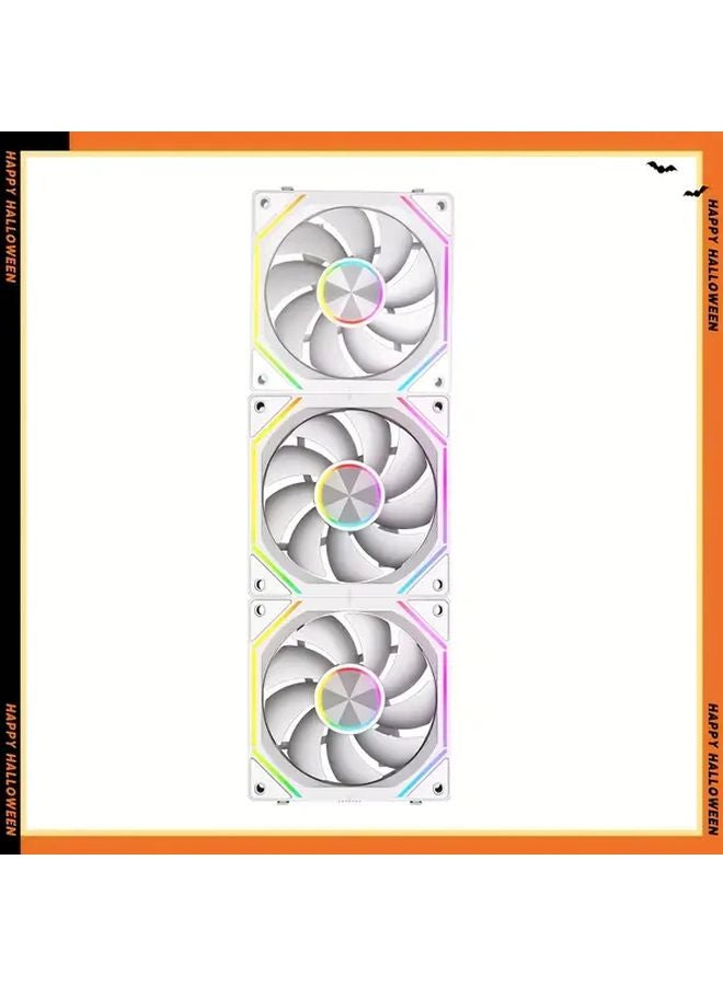 120mm High Flow RGB PC Fan 5V 3 Pin ARGB White Reverse 3 In 1 Splicing Design - Image 1