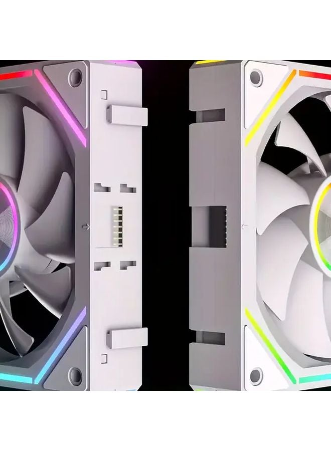 120mm High Flow RGB PC Fan 5V 3 Pin ARGB White Reverse 3 In 1 Splicing Design - Image 5