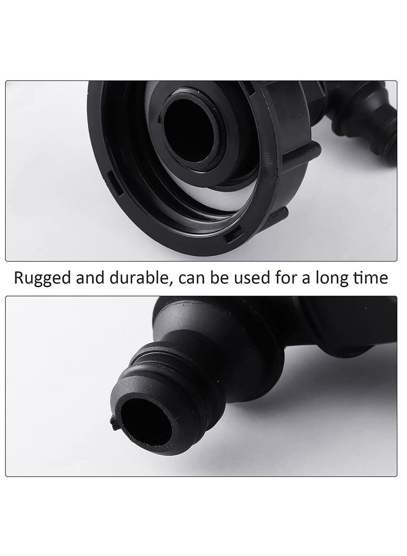 SYOSI 2PCS Water Tap, ¾ BSP Thread for Water Hose Connector,  Faucets for Kitchen and Garden Storage Bucket (Black) - Image 3