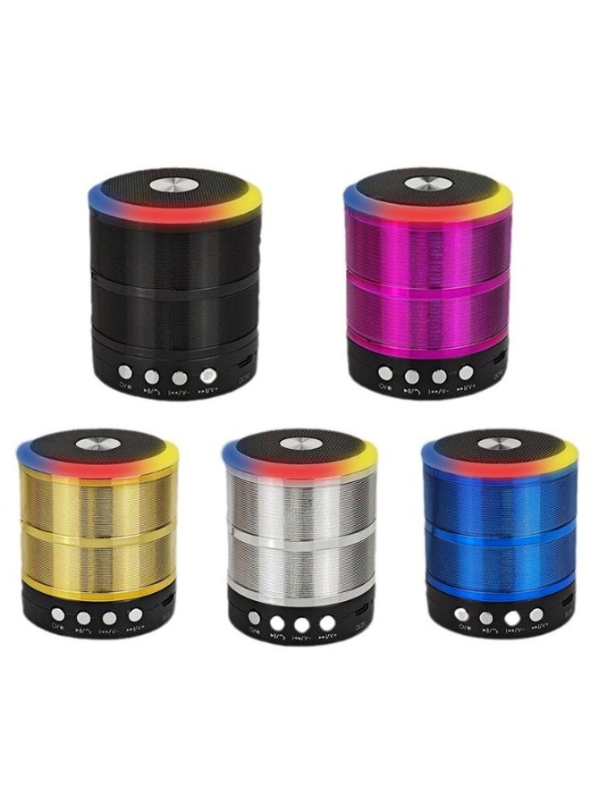 NIBEMINENT Bluetooth Speaker Atmosphere Light Outdoor Portable Mini Speaker Home Desktop Subwoofer Small Steel Cannon Speaker  - Image 2