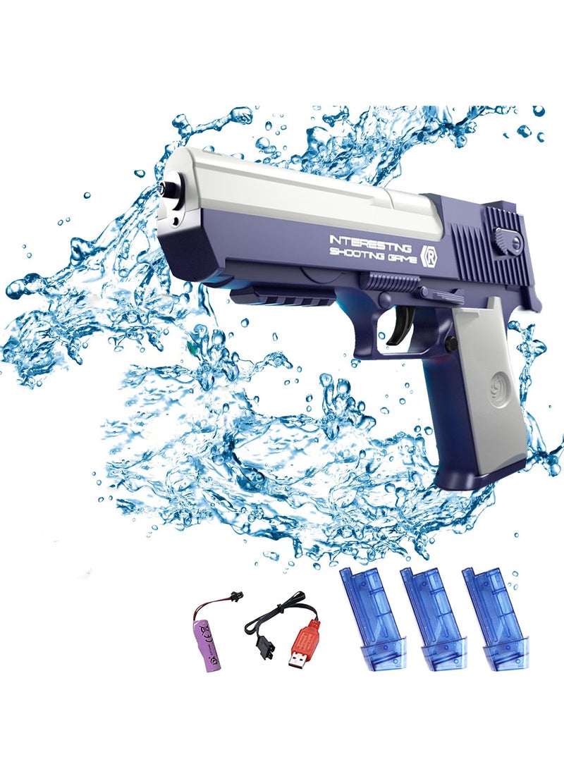 SYOSI Electric Water Gun Toy 3 * 60cc High Capacity Water Guns, Desert Eagle Automatic Induction Continuous Water Gun, Summer Water Toys Electric Squirt Gun for Beach Pool Swimming Outdoor Part(Bule) - Image 1