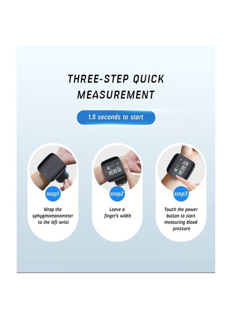 Generic - Rechargeable Electronic Sphygmomanometer, Touch Screen Portable Automatic Accurate Wireless Back Light Wrist Hypertension Monitor(Arabic Version) - Image 1