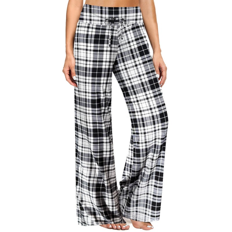 ZOOSIXX Soft Black Pajama Pants for Women, Wide Leg Comfy Casual Lounge Yoga Capri Pants 22'' / 30'' - Image 1