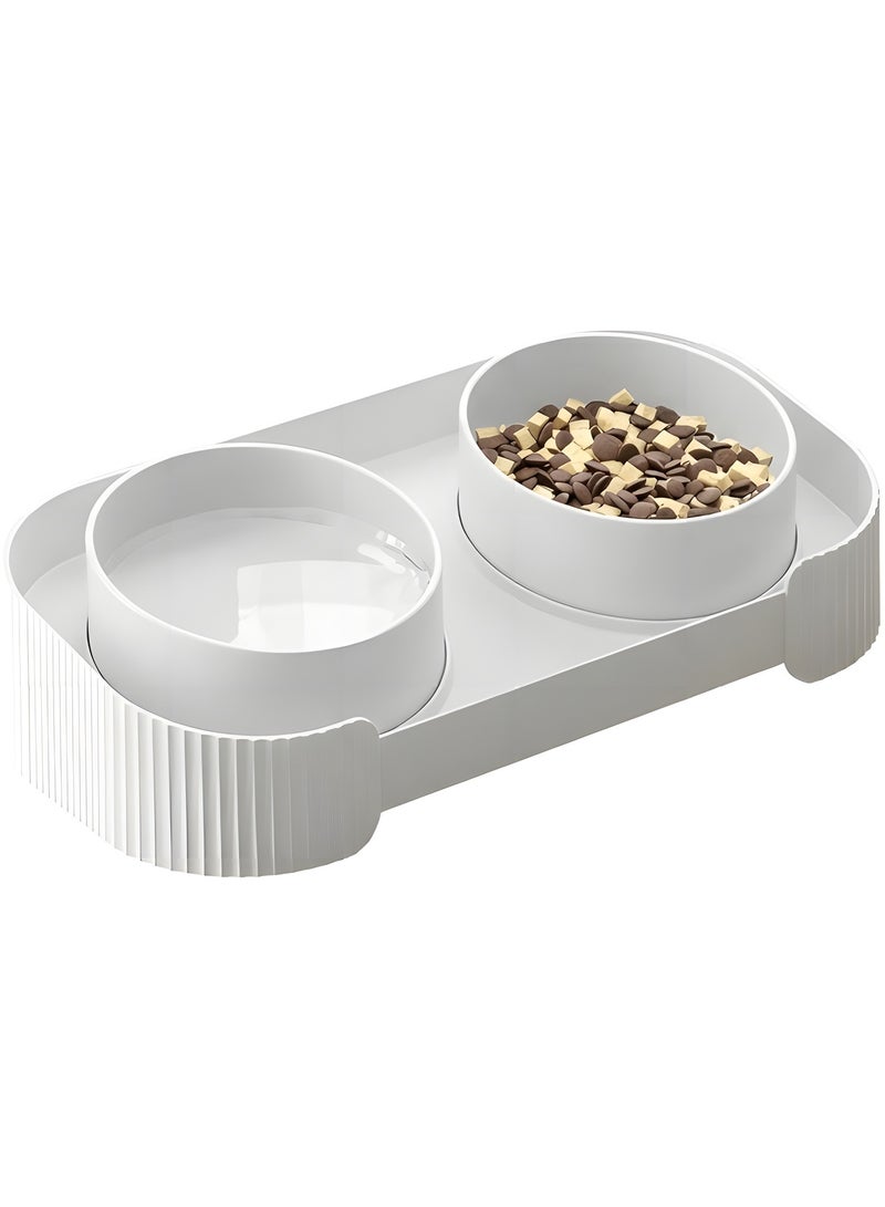 بيوينتي بيونتي وعاء طعام للقطط والكلاب المرتفع المائل، وعاء طعام للحيوانات الاليفة الصغيرة، واقي للعمود الفقري، طبق تغذية مزدوج الاستخدام للطعام والماء، يمنع التدفق العكسي - Image 1