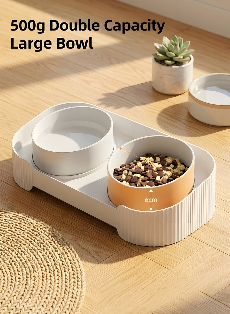 بيوينتي بيونتي وعاء طعام للقطط والكلاب المرتفع المائل، وعاء طعام للحيوانات الاليفة الصغيرة، واقي للعمود الفقري، طبق تغذية مزدوج الاستخدام للطعام والماء، يمنع التدفق العكسي - Image 4