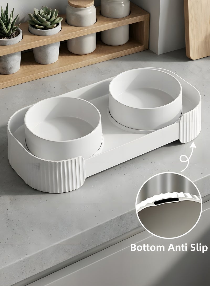 بيوينتي بيونتي وعاء طعام للقطط والكلاب المرتفع المائل، وعاء طعام للحيوانات الاليفة الصغيرة، واقي للعمود الفقري، طبق تغذية مزدوج الاستخدام للطعام والماء، يمنع التدفق العكسي - Image 5