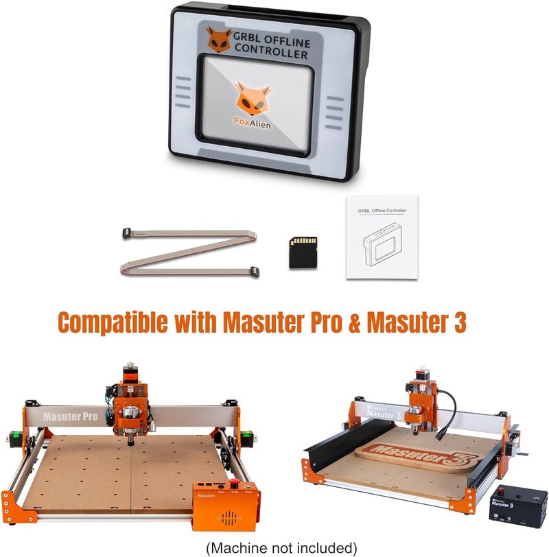 FoxAlien CNC Offline Controller for Masuter Pro and Masuter 3, Offline Control Module with Touchscreen LCD GRBL Control for CNC Router Engraving Machine - Image 2