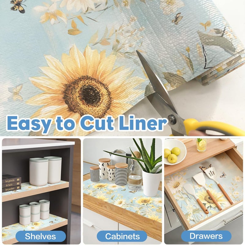 Quttisay Shelf Liner for Kitchen Cabinets Non Adhesive Drawer Liner,Cabinet Liner for Shelves,Non Slip Kitchen Drawer Liners for Dresser,Waterproof Shelf Paper for Refrigerator,Cupboard,12In x 10FT - Image 4
