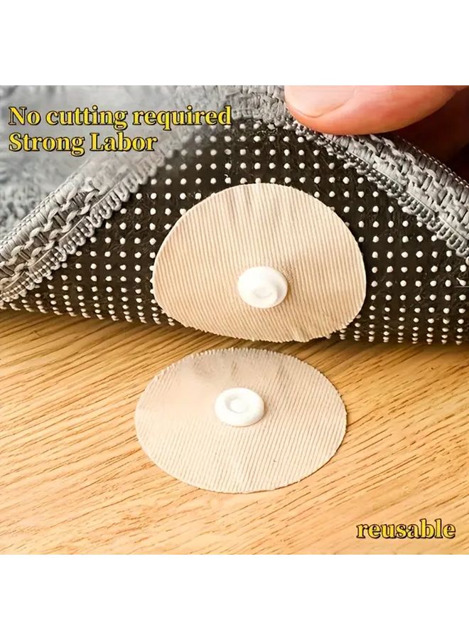 10 Pieces Carpet Anti Skid Stickers Heavy Duty Black Nylon Non Slip Grips Removable Button Type Adhesive Pads for Plush Carpet Tiles Car Floor Mats Grippers Fit for Beds Floors All Season Use No Residue - Image 1
