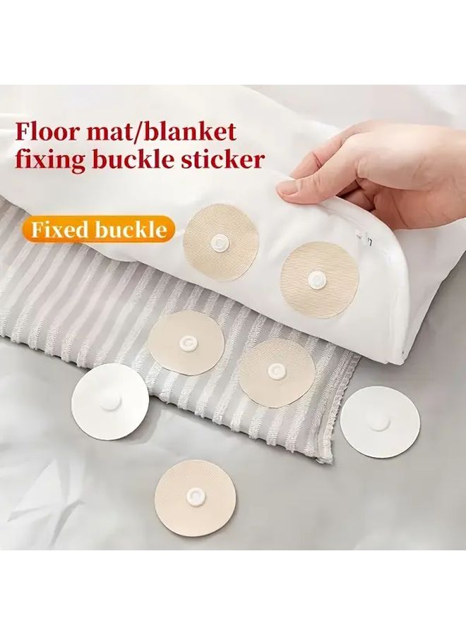 10 Pieces Carpet Anti Skid Stickers Heavy Duty Black Nylon Non Slip Grips Removable Button Type Adhesive Pads for Plush Carpet Tiles Car Floor Mats Grippers Fit for Beds Floors All Season Use No Residue - Image 2